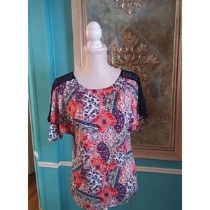 Printed top lace sleeves